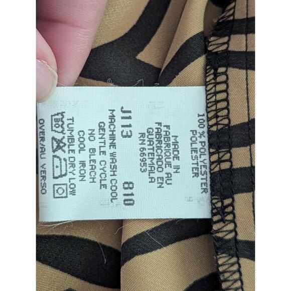 Joan Leslie Women's Blouse 10 Zebra Print Satin Button Up Workwear Vintage Style - Picture 15 of 15